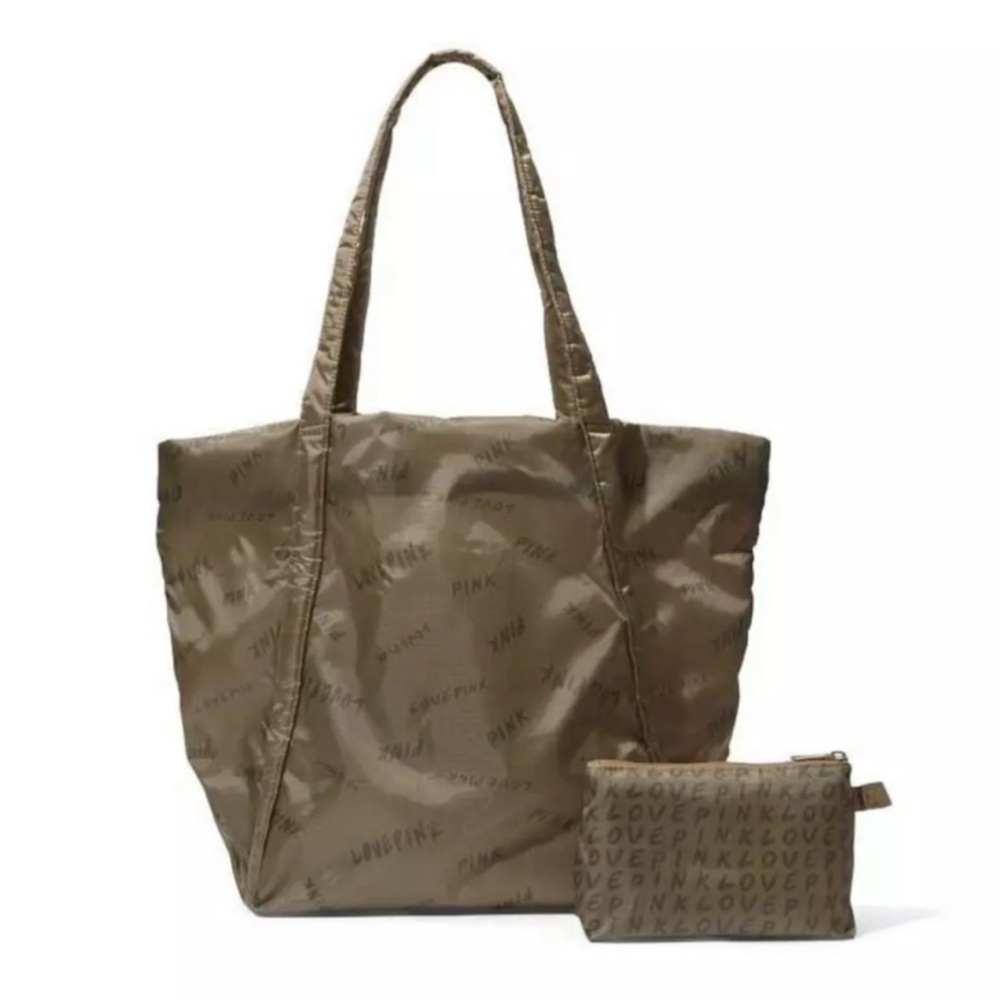 PINK Victoria's Secret Green Travel Bag Set